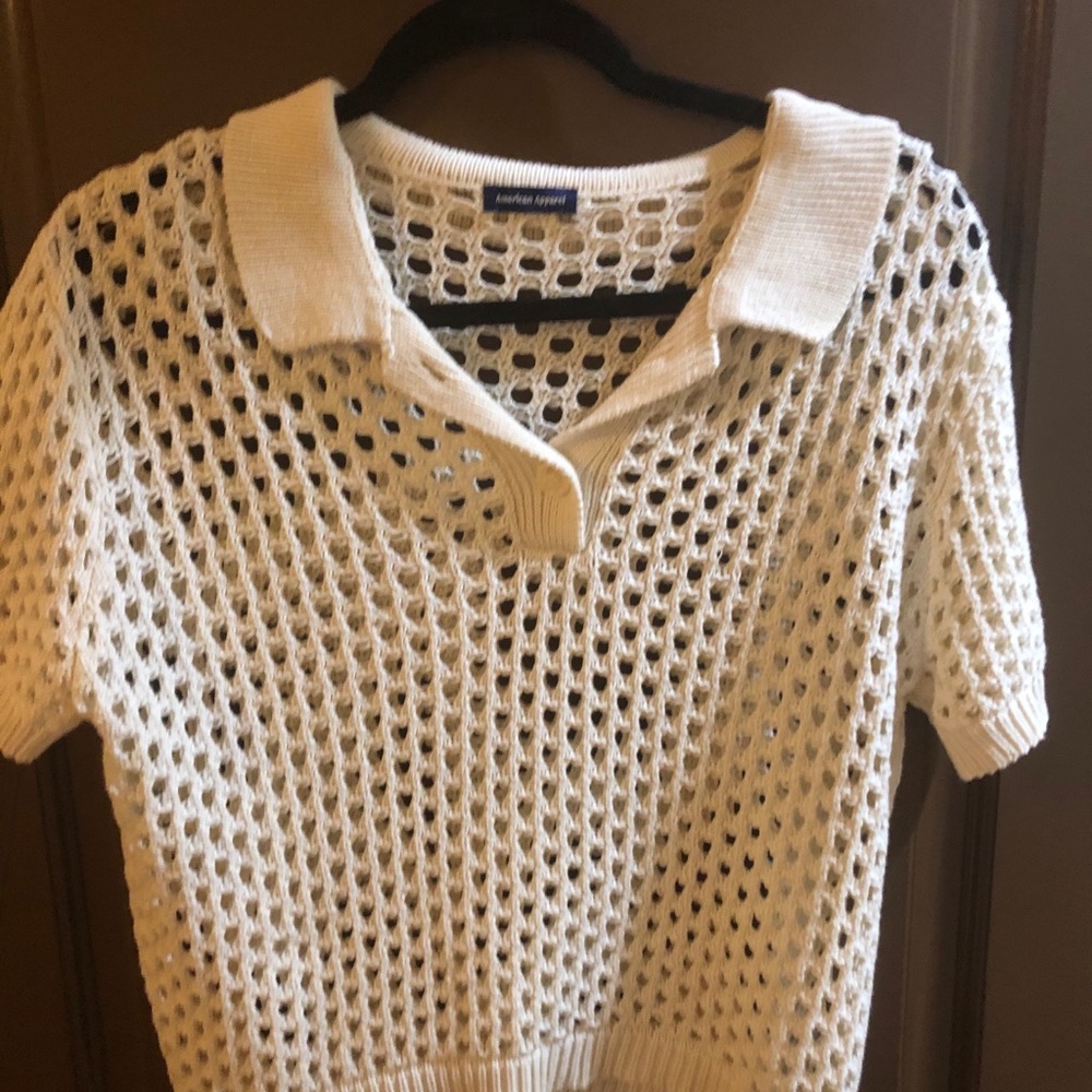 American apparel knit polo top